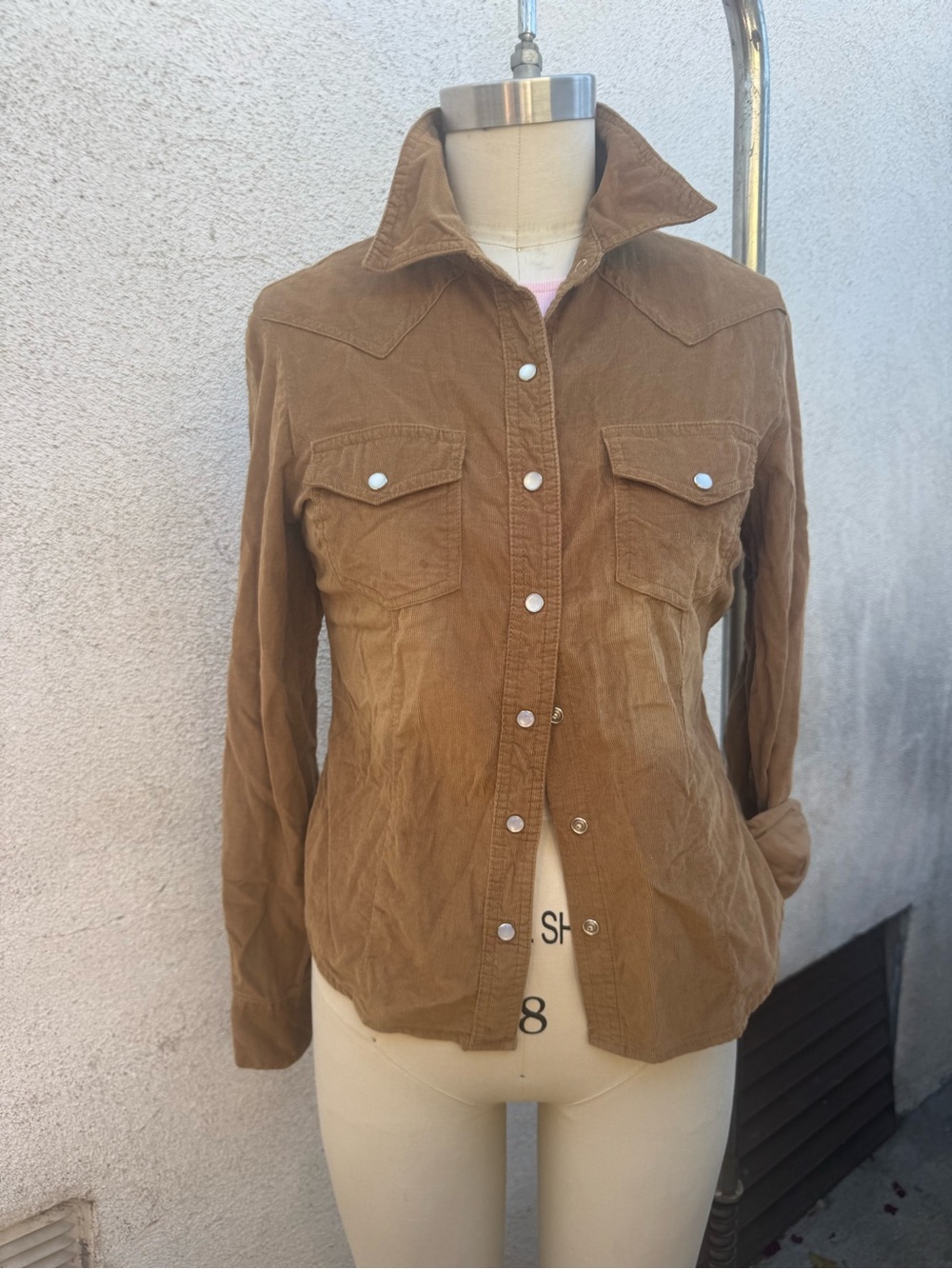 Charlotte Russe Brown Corduroy Button-Down Shirt